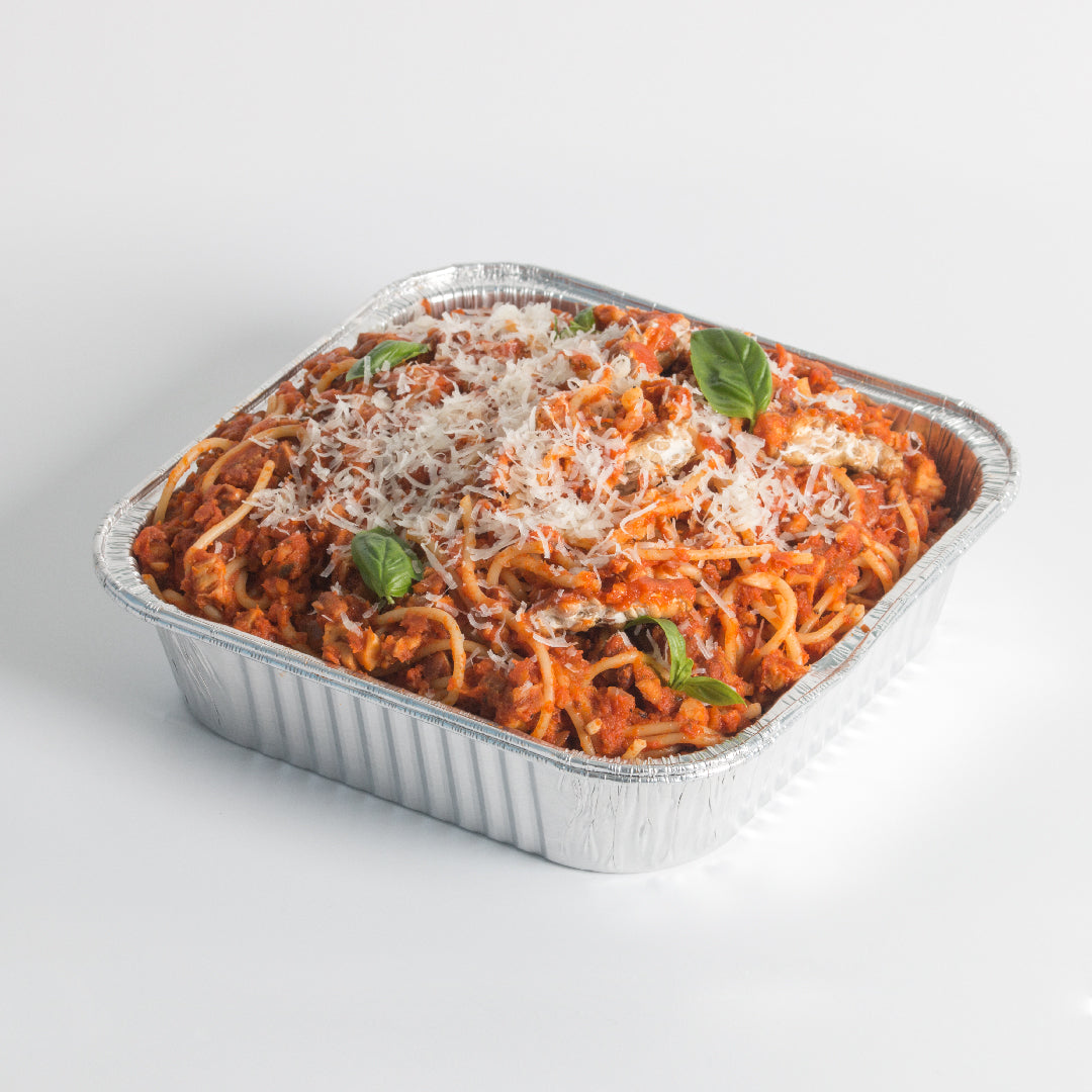Meatless Tempeh 'Bolognese' Pasta Tray (46 Pax) Gourmet Groceries