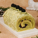 Sicilian Pistachio & Dark Cherry Log Cake