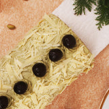 Sicilian Pistachio & Dark Cherry Log Cake