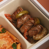 Italian Sausage with Apple & Peppers with Penne Panna Pomodoro Lunch Box