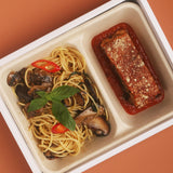 Eggplant Parmigiana with Spaghetti Aglio Olio Funghi Lunch Box