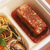 Eggplant Parmigiana with Spaghetti Aglio Olio Funghi Lunch Box