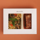 Eggplant Parmigiana with Spaghetti Aglio Olio Funghi Lunch Box