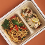 Lemon & Caper Salmon with Spaghetti Aglio Olio Lunch Box