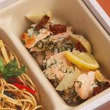 Lemon & Caper Salmon with Spaghetti Aglio Olio Lunch Box