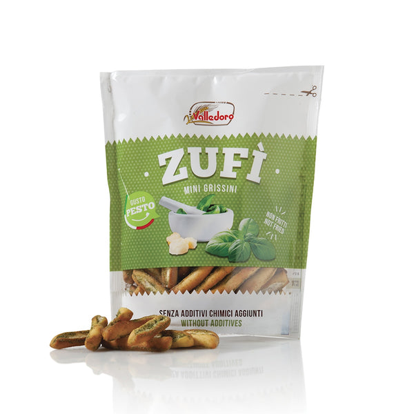 Valledoro Zufi Mini Breadsticks Pesto